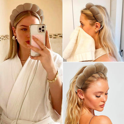 Spa Headband for Washing Face Makeup Skincare Soft Sponge Hair Band | Comfortable & Non-Slip | Headband for Beauty Routines | Ideal Gifts for Women