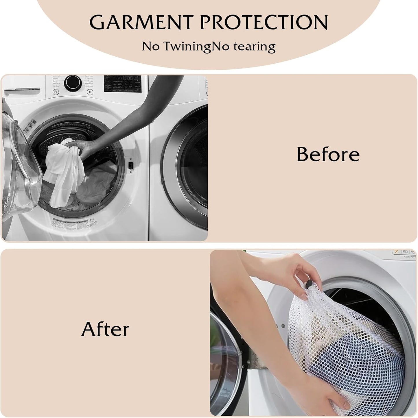 Mesh Laundry Bags, Laundry Bag for Delicates with Drawstring Closure Mesh Wash Bags for Lingerie Delicates Bra Underwear Pants Shoes Socks(2Pcs, M+S)
