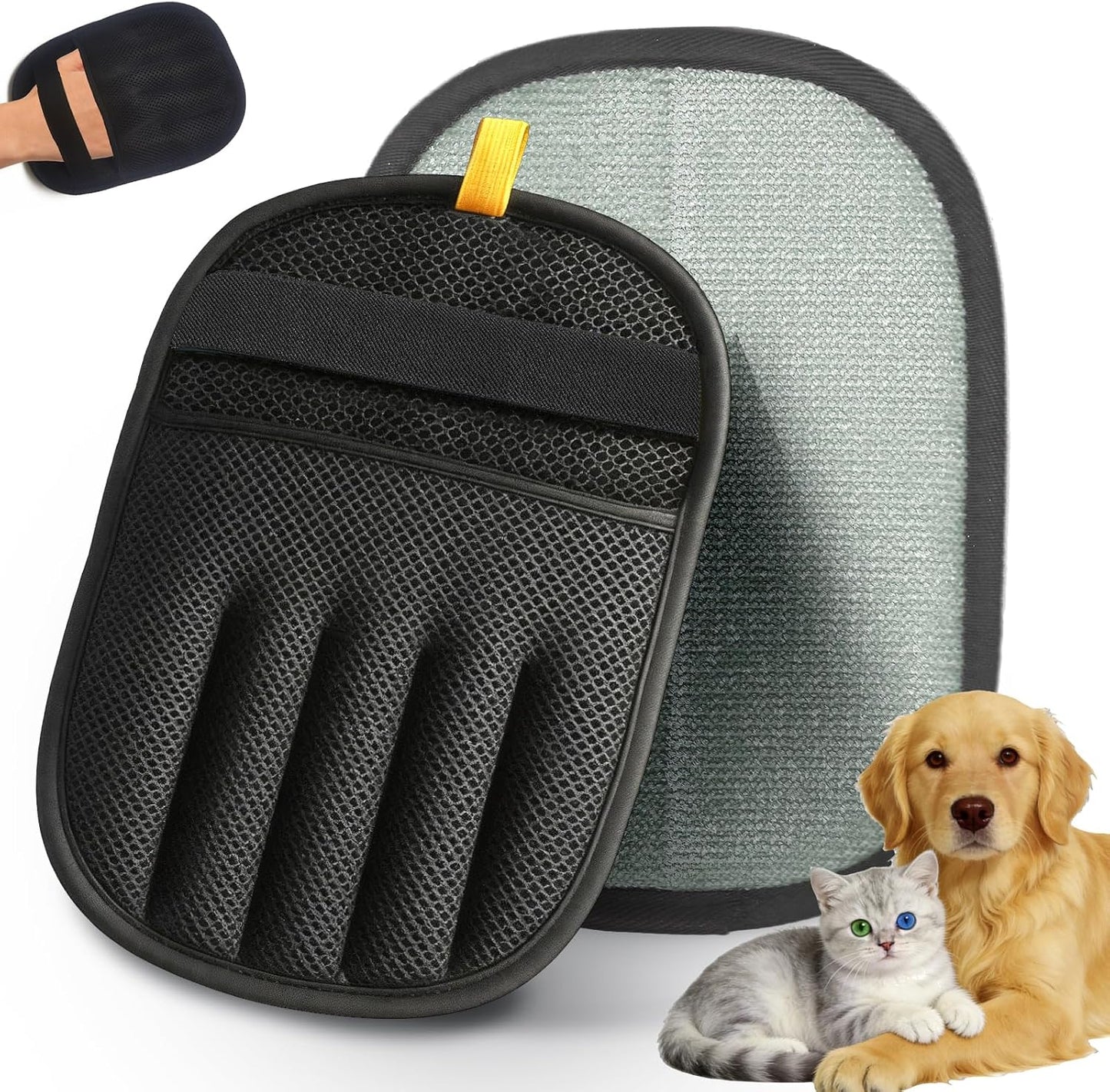Pet Hair Remover Glove for Furniture, Electrostatic Dog & Cat Hair Removal Mitt, Reusable Pet Fur Remover for Couch, Carpet, Bedding, Clothes, Easy Cleaning Tool for Dog Hair and Cat Fur
