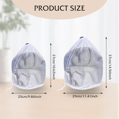 Mesh Laundry Bags, Laundry Bag for Delicates with Drawstring Closure Mesh Wash Bags for Lingerie Delicates Bra Underwear Pants Shoes Socks(2Pcs, M+S)